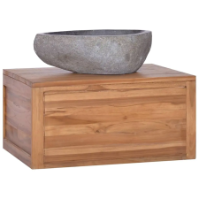 vidaXL tömör tíkfa fali fürdőszobaszekrény 60 x 45 x 30 cm fürdőszoba bútor