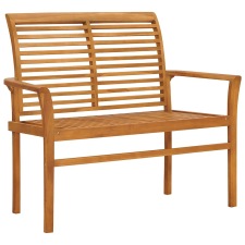 vidaXL tömör tíkfa kerti pad tópszínű párnával 112 cm (3062657) kerti bútor