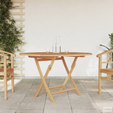 vidaXL Tömör tíkfa összecsukható kerti asztal Ø 110 x 75 cm kerti bútor
