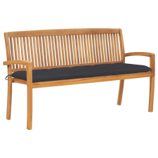 vidaXL tömör tíkfa rakásolható kerti pad párnával 159 cm kerti bútor