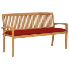 vidaXL tömör tíkfa rakásolható kerti pad párnával 159 cm kerti bútor