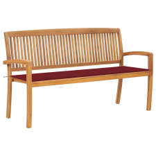 vidaXL tömör tíkfa rakásolható kerti pad párnával 159 cm kerti bútor