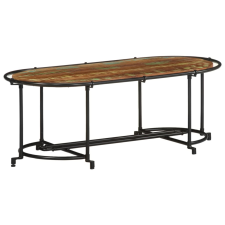 vidaXL tömör újrahasznosított fa dohányzóasztal 110 x 55 x 40 cm bútor