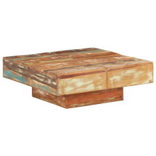 vidaXL tömör újrahasznosított fa dohányzóasztal 80 x 80 x 28 cm bútor