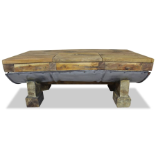vidaXL tömör újrahasznosított fa dohányzóasztal 90 x 50 x 35 cm (244500) bútor