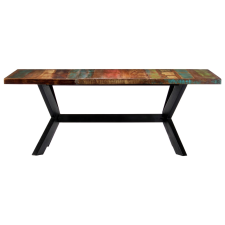 vidaXL tömör újrahasznosított fa étkezőasztal 200 x 100 x 75 cm (247429) bútor