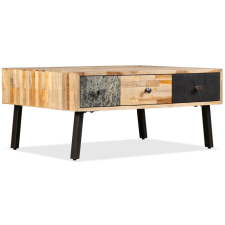vidaXL tömör újrahasznosított tíkfa dohányzóasztal 90 x 65 40 cm bútor