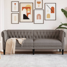 vidaXL tópszínű 3 személyes szövet Chesterfield kanapé bútor