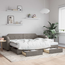 vidaXL tópszínű kihúzható bársonyheverő fiókokkal 80 x 200 cm ágy és ágykellék