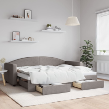 vidaXL tópszínű kihúzható bársonyheverő fiókokkal 80 x 200 cm ágy és ágykellék