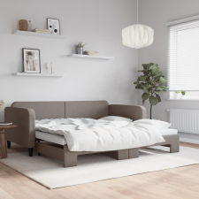 vidaXL tópszínű kihúzható szövet heverő 100 x 200 cm ágy és ágykellék