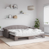 vidaXL tópszínű kihúzható szövet heverő matracokkal 90 x 200 cm