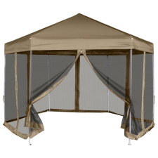 vidaXL tópszínű összecsukható pavilon oldalfalakkal 3,6x3,1 m 220 g/m² kerti bútor