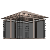 vidaXL tópszínű pavilon szúnyoghálóval/fényfüzérrel 3x3x2,73m 180g/m²