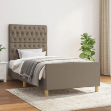 vidaXL Tópszínű szövet ágykeret fejtámlával 100 x 200 cm ágy és ágykellék