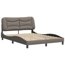 vidaXL tópszínű szövet ágykeret fejtámlával 140x190 cm (3207769) ágy és ágykellék