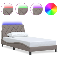 vidaXL tópszínű szövet ágykeret LED-ekkel matrac nélkül 100x200 cm (3310654) ágy és ágykellék