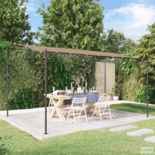 vidaXL Tópszínű szövet és acél pavilon 4 x 3 m 180 g/m² kerti bútor