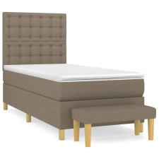 vidaXL tópszínű szövet rugós ágy matraccal 100 x 200 cm (3137457) ágy és ágykellék