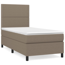 vidaXL tópszínű szövet rugós ágy matraccal 100 x 200 cm (3141677) ágy és ágykellék