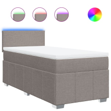vidaXL tópszínű szövet rugós ágy matraccal 100 x 200 cm (3289276) ágy és ágykellék