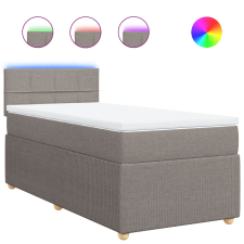 vidaXL tópszínű szövet rugós ágy matraccal 100 x 200 cm (3289671) ágy és ágykellék