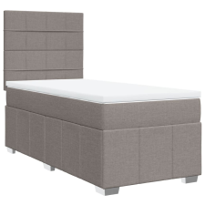 vidaXL tópszínű szövet rugós ágy matraccal 100 x 200 cm (3291583) ágy és ágykellék
