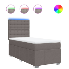 vidaXL tópszínű szövet rugós ágy matraccal 100 x 200 cm (3293897) ágy és ágykellék
