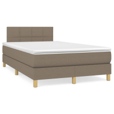 vidaXL tópszínű szövet rugós ágy matraccal 120 x 200 cm (3140605) ágy és ágykellék