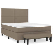 vidaXL tópszínű szövet rugós ágy matraccal 140 x 190 cm (3136513) ágy és ágykellék