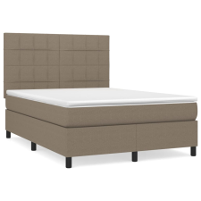 vidaXL tópszínű szövet rugós ágy matraccal 140 x 190 cm (3141773) ágy és ágykellék