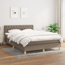 vidaXL tópszínű szövet rugós ágy matraccal 140 x 200 cm ágy és ágykellék