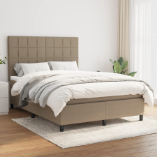 vidaXL tópszínű szövet rugós ágy matraccal 140 x 200 cm ágy és ágykellék