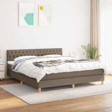 vidaXL tópszínű szövet rugós ágy matraccal 180 x 200 cm ágy és ágykellék