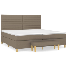 vidaXL tópszínű szövet rugós ágy matraccal 200 x 200 cm ágy és ágykellék