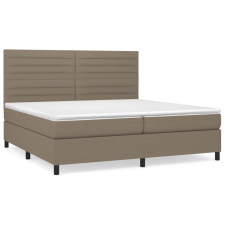 vidaXL tópszínű szövet rugós ágy matraccal 200 x 200 cm ágy és ágykellék