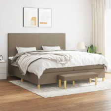 vidaXL tópszínű szövet rugós ágy matraccal 200 x 200 cm ágy és ágykellék
