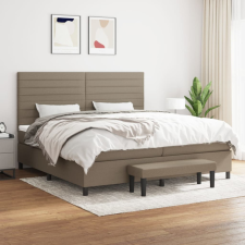 vidaXL tópszínű szövet rugós ágy matraccal 200 x 200 cm ágy és ágykellék