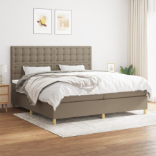 vidaXL tópszínű szövet rugós ágy matraccal 200 x 200 cm ágy és ágykellék