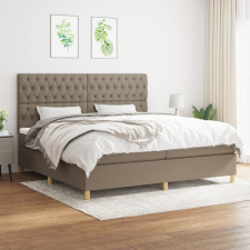 vidaXL tópszínű szövet rugós ágy matraccal 200 x 200 cm ágy és ágykellék