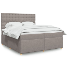 vidaXL tópszínű szövet rugós ágy matraccal 200 x 200 cm ágy és ágykellék