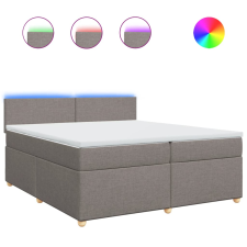 vidaXL tópszínű szövet rugós ágy matraccal 200 x 200 cm (3289084) ágy és ágykellék
