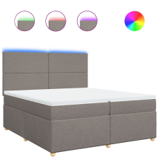vidaXL tópszínű szövet rugós ágy matraccal 200 x 200 cm (3293684) ágy és ágykellék