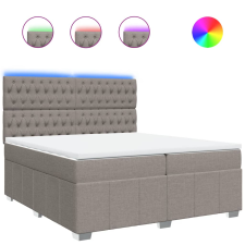 vidaXL tópszínű szövet rugós ágy matraccal 200 x 200 cm (3294086) ágy és ágykellék