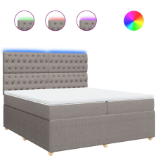 vidaXL tópszínű szövet rugós ágy matraccal 200 x 200 cm (3294474) ágy és ágykellék