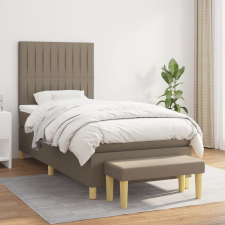 vidaXL tópszínű szövet rugós ágy matraccal 90 x 200 cm ágy és ágykellék