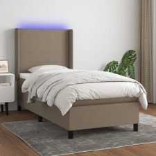 vidaXL tópszínű szövet rugós és LED-es ágy matraccal 100x200 cm ágy és ágykellék