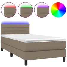 vidaXL tópszínű szövet rugós és LED-es ágy matraccal 100x200 cm (3133217) ágy és ágykellék