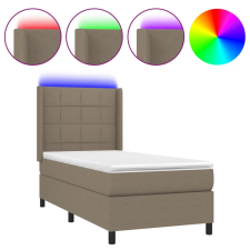 vidaXL tópszínű szövet rugós és LED-es ágy matraccal 100x200 cm (3138297) ágy és ágykellék