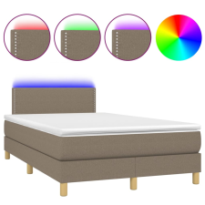 vidaXL tópszínű szövet rugós és LED-es ágy matraccal 120x190cm (3270085) ágy és ágykellék